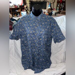 Eddie Bauer Baja Print Short Sleeve Button-Down Shirt